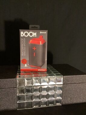 Vivitar BOOM Waterproof Wireless Bluetooth Speaker - Red/Black Brand New